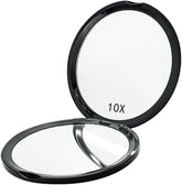 Compact cosmetic mirror with magnification